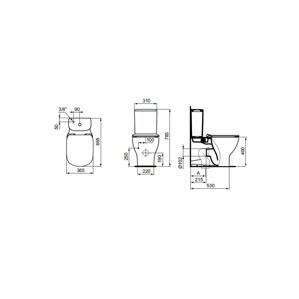 VAS WC TESI BTW AQUABLADE, 66.5X36.5, ALB MAT